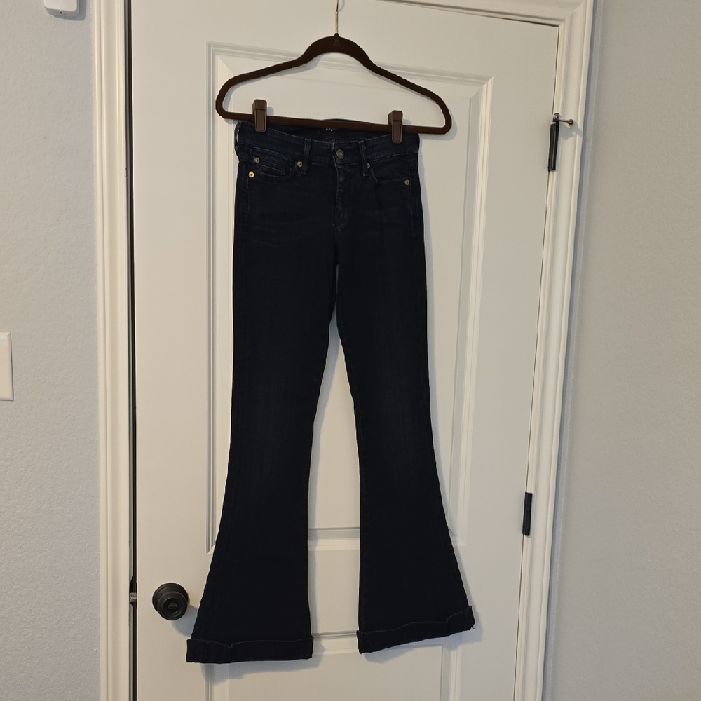 7 For All Mankind Dark Flare Jeans. Size 24 EUC